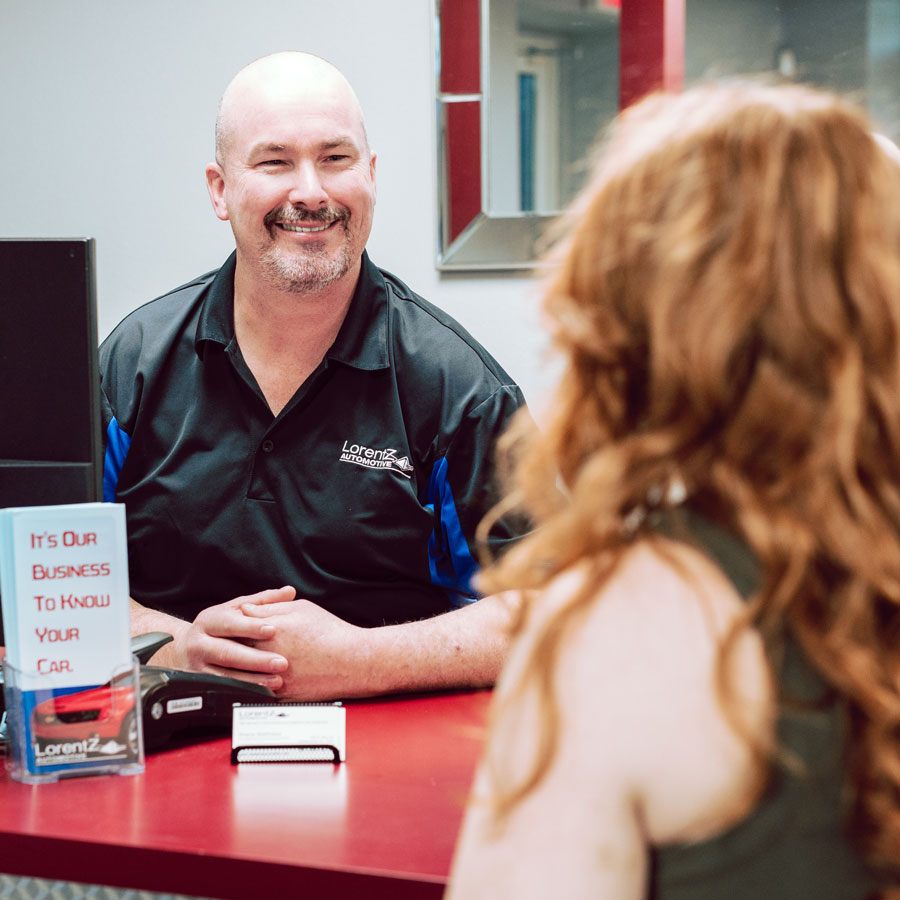 Lorentz Automotive Shane manager meeting with client 1 Mechanics and Team